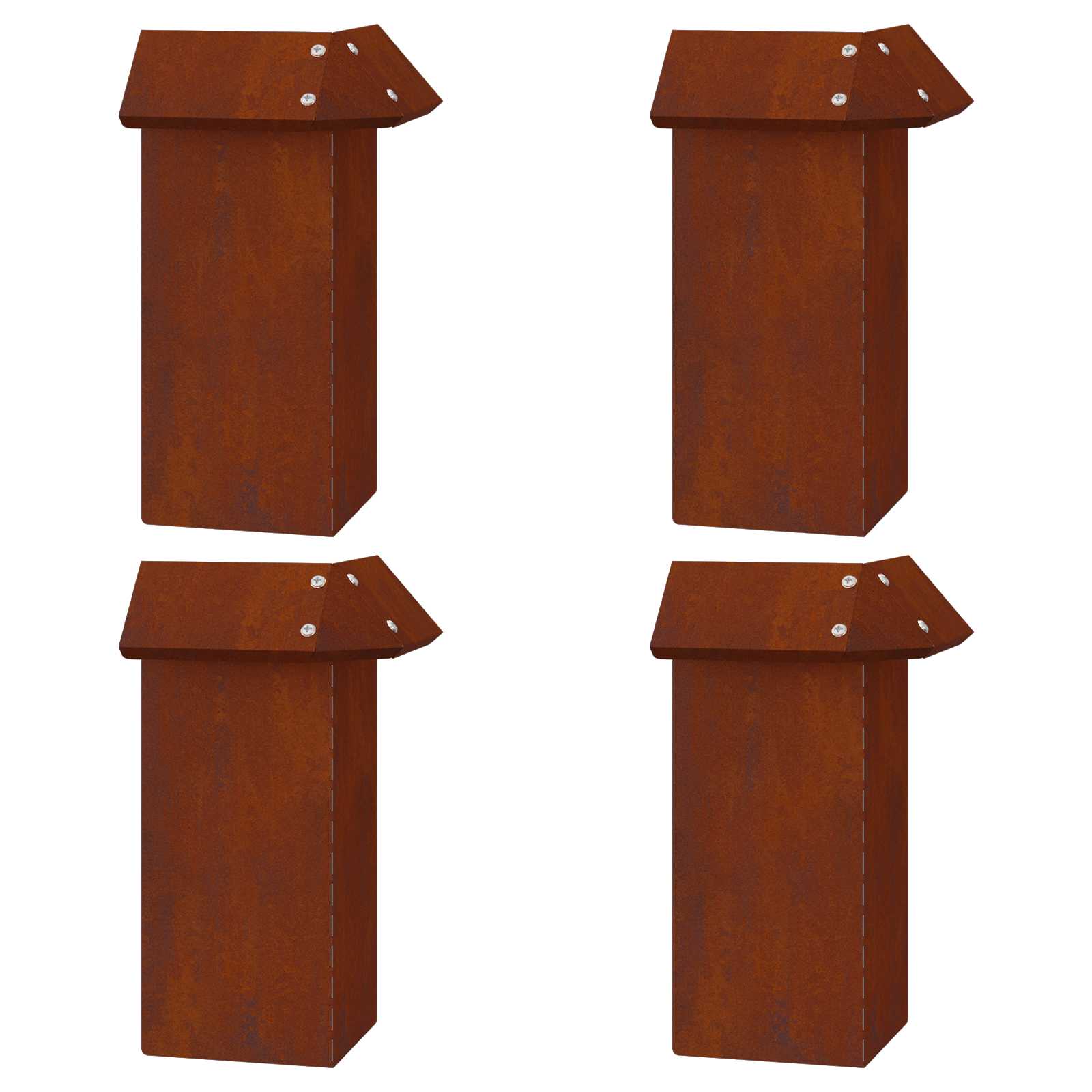 vidaXL Snail Fences 8 pcs 100 x 3.5 x 25 cm Weathering Steel Rusty 4