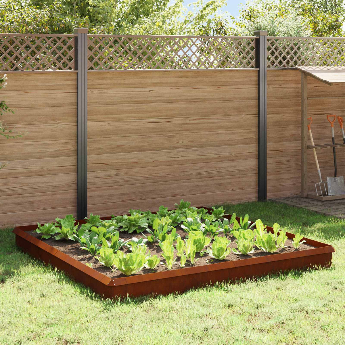 Snail Fences Silver in Weathering Steel