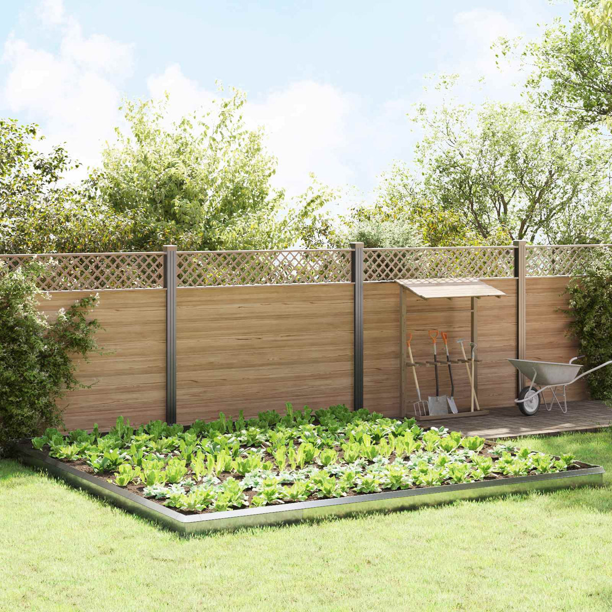 Snail Fences Silver in Galvanised Steel