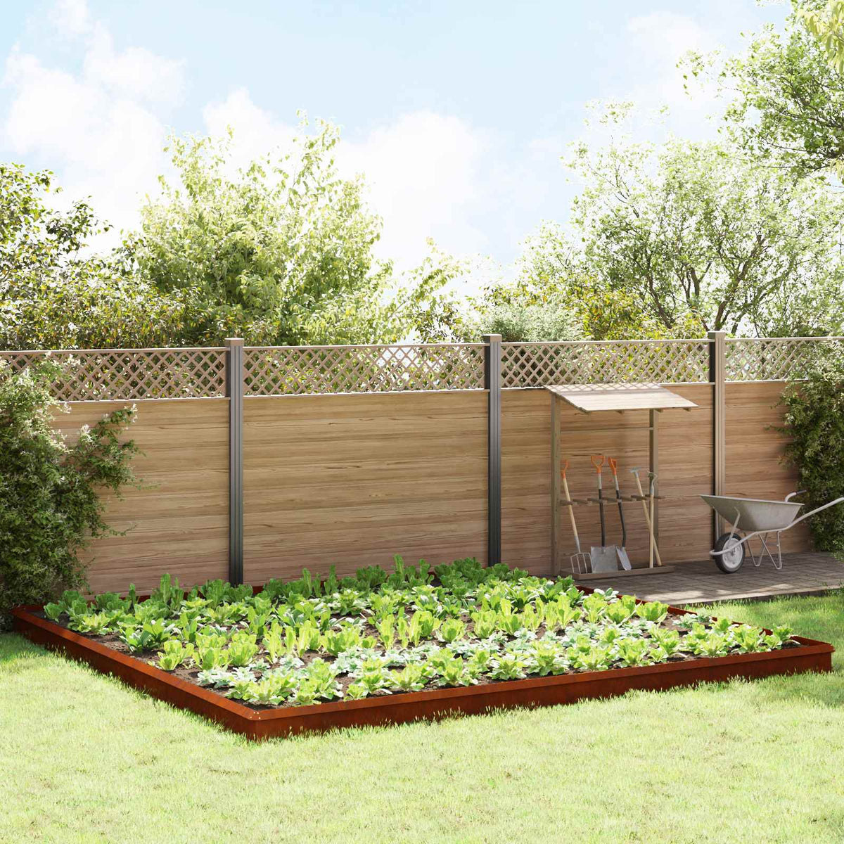 Snail Fences Silver in Weathering Steel