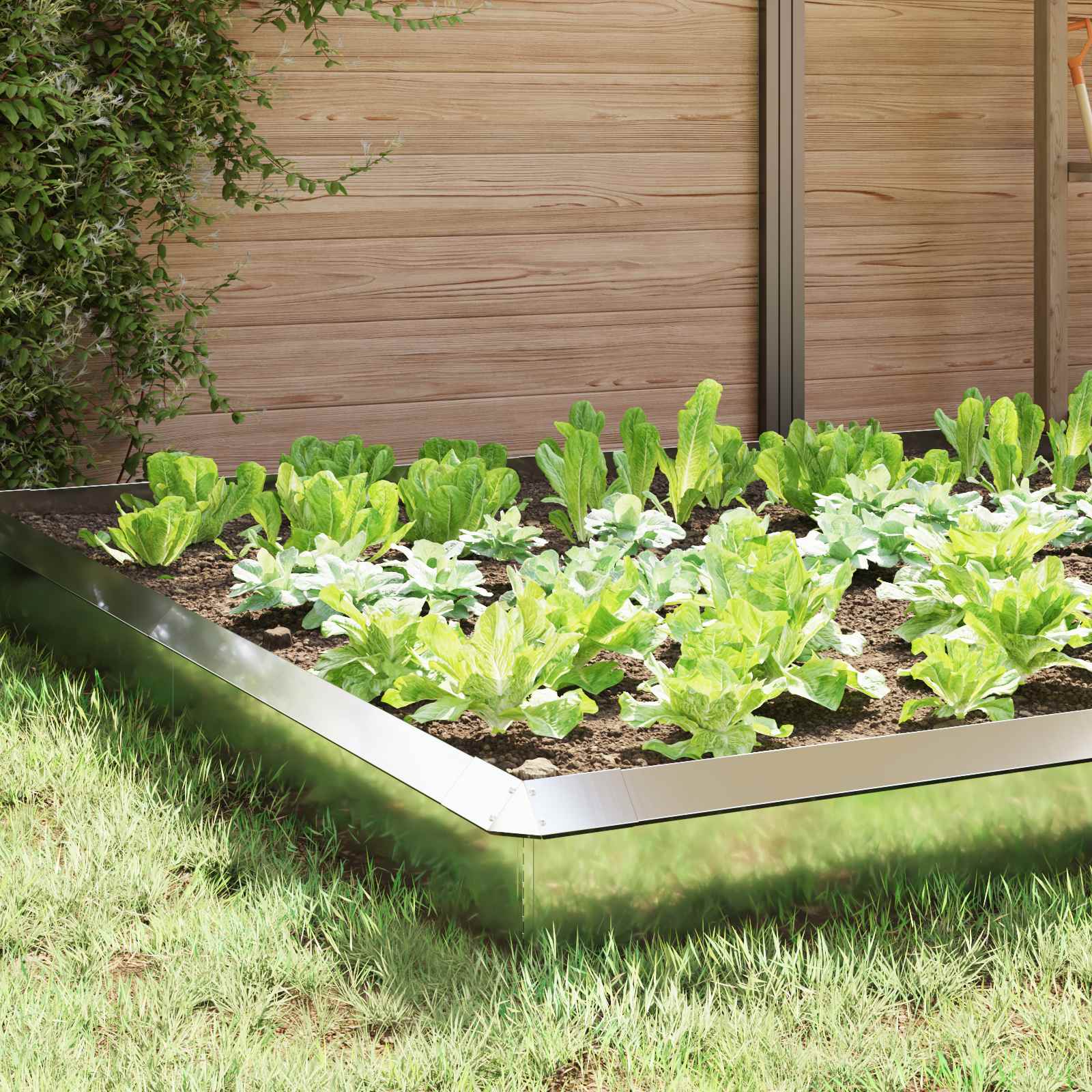 vidaXL Snail Fences 16 pcs 100 x 3.5 x 25 cm Galvanised Steel Silver 4