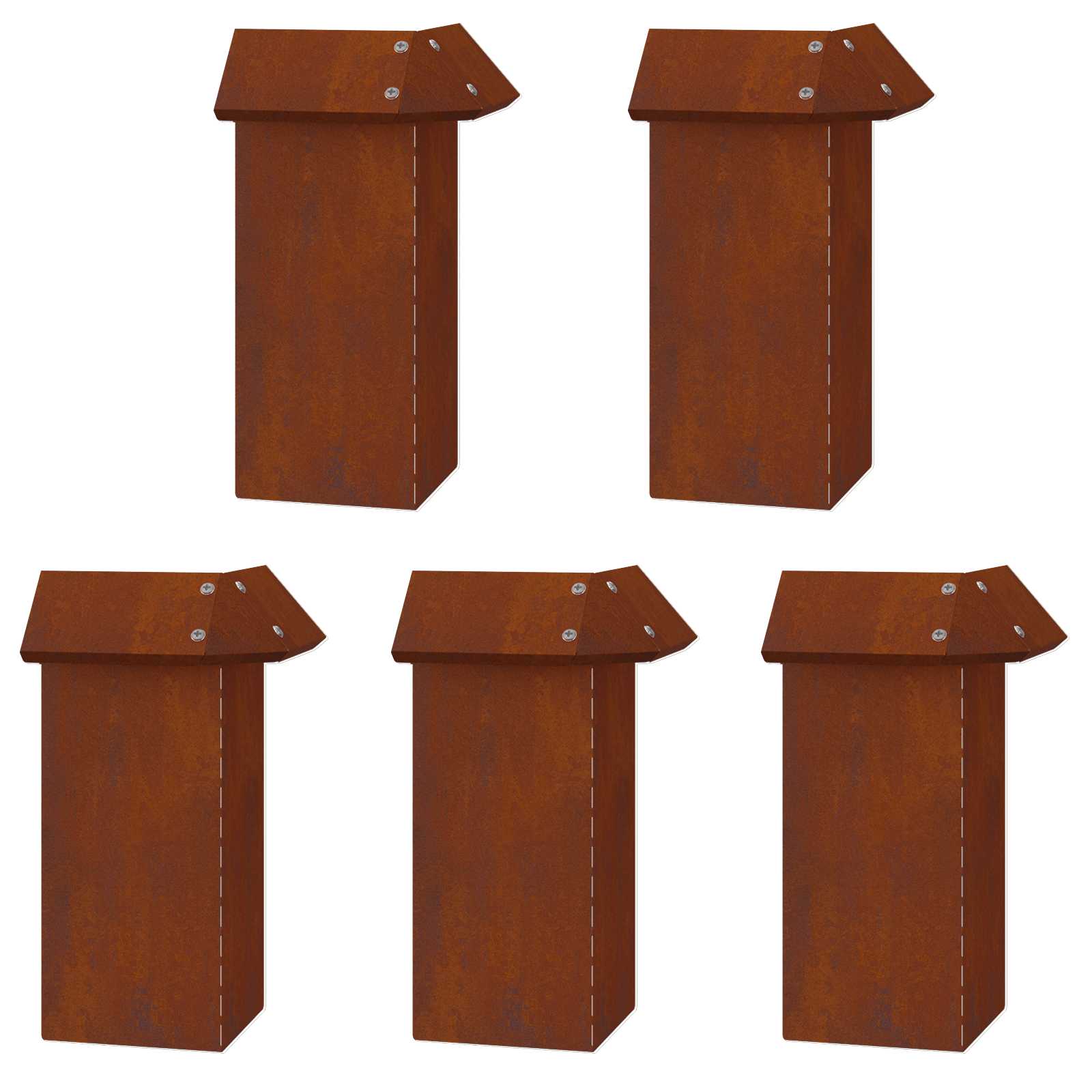 vidaXL Snail Fences 16 pcs 100 x 3.5 x 25 cm Weathering Steel Rusty 6