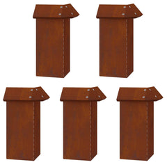 vidaXL Snail Fences 16 pcs 100 x 3.5 x 25 cm Weathering Steel Rusty 6