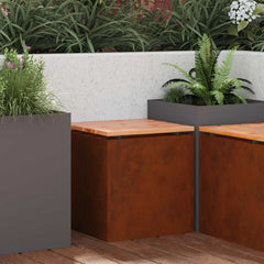 Garden Bench Steel 40 x 40 x 43 cm Weathering steel