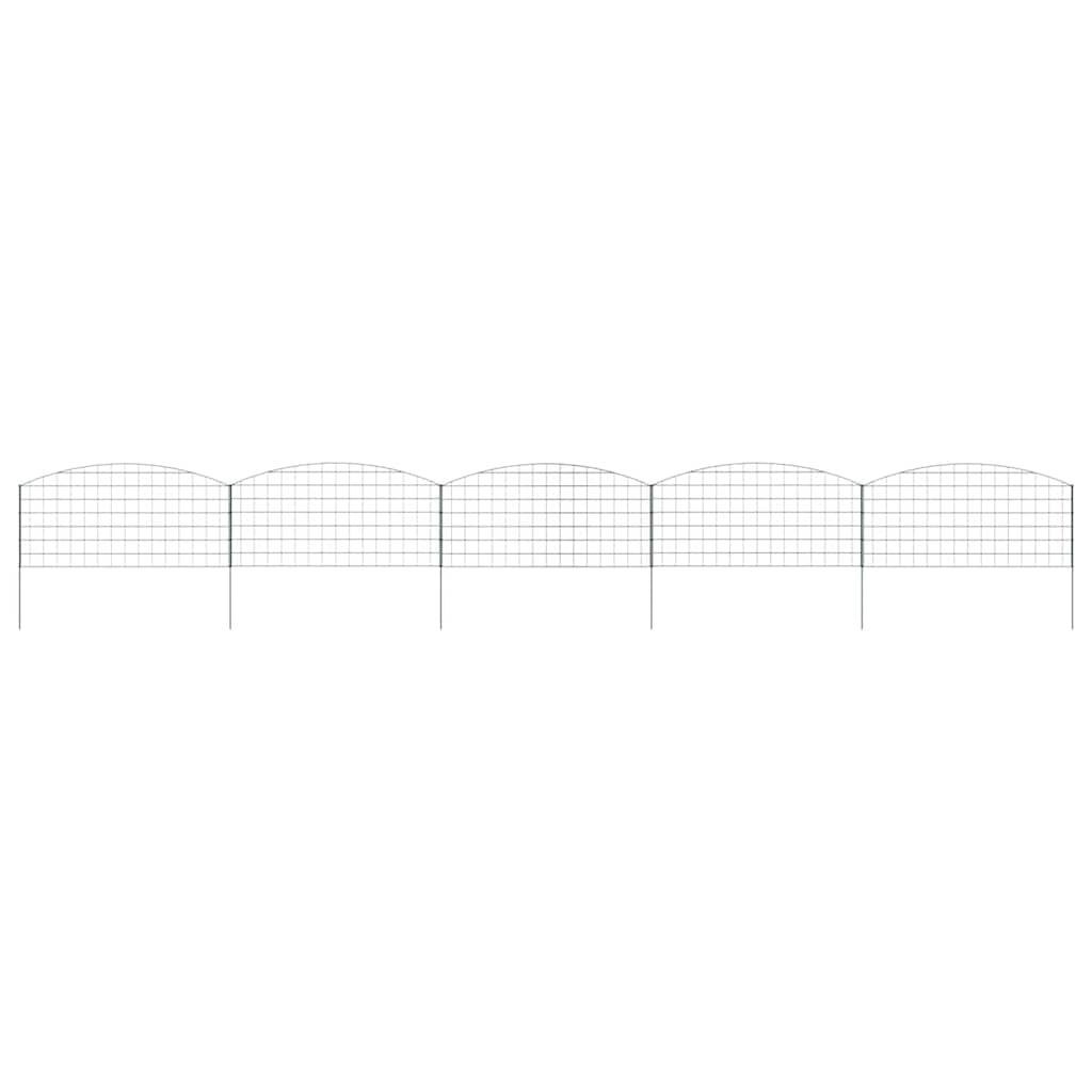 vidaXL Pond Fence Set 5 pcs 100 x 50 cm Steel Green 3