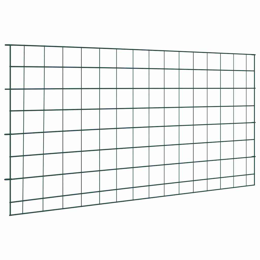 vidaXL Pond Fence Set 8 pcs Steel Green