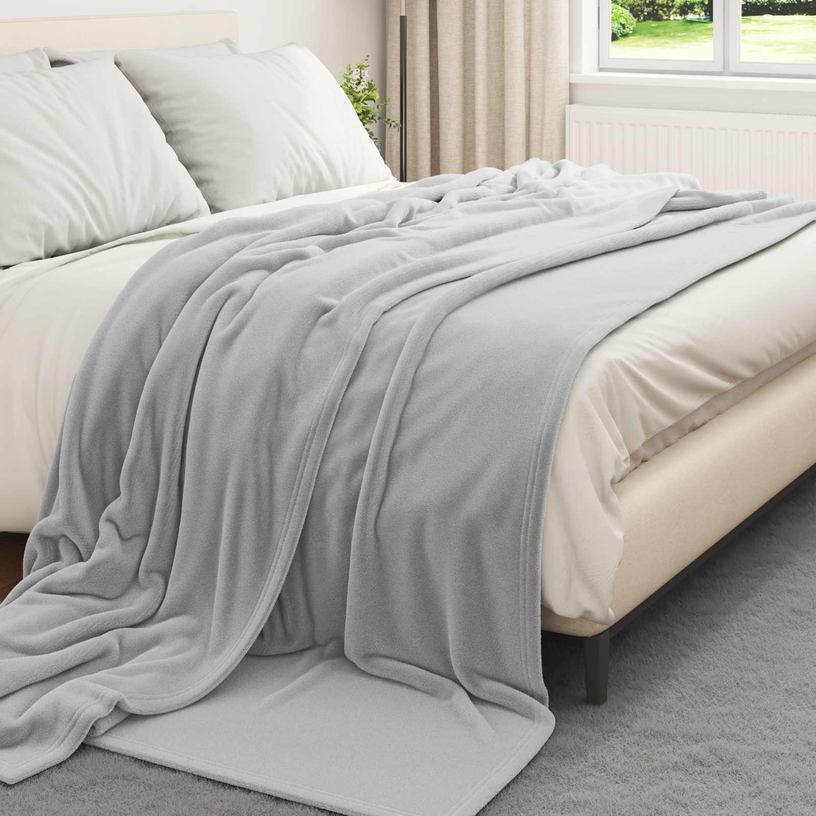 vidaXL Throw Blanket Grey 220 x 240 cm 1.37 kg Fleece 3