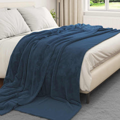vidaXL Throw Blanket Navy Blue 220 x 240 cm 1.37 kg Fleece 3