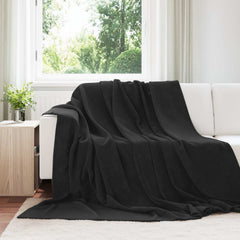vidaXL Throw Blanket Black 220 x 240 cm 1.37 kg Fleece 1