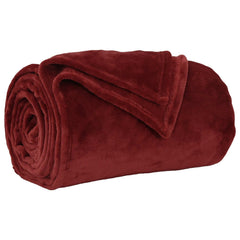 vidaXL Throw Blanket Bordeaux Red 220 x 240 cm 1.37 kg Fleece 2