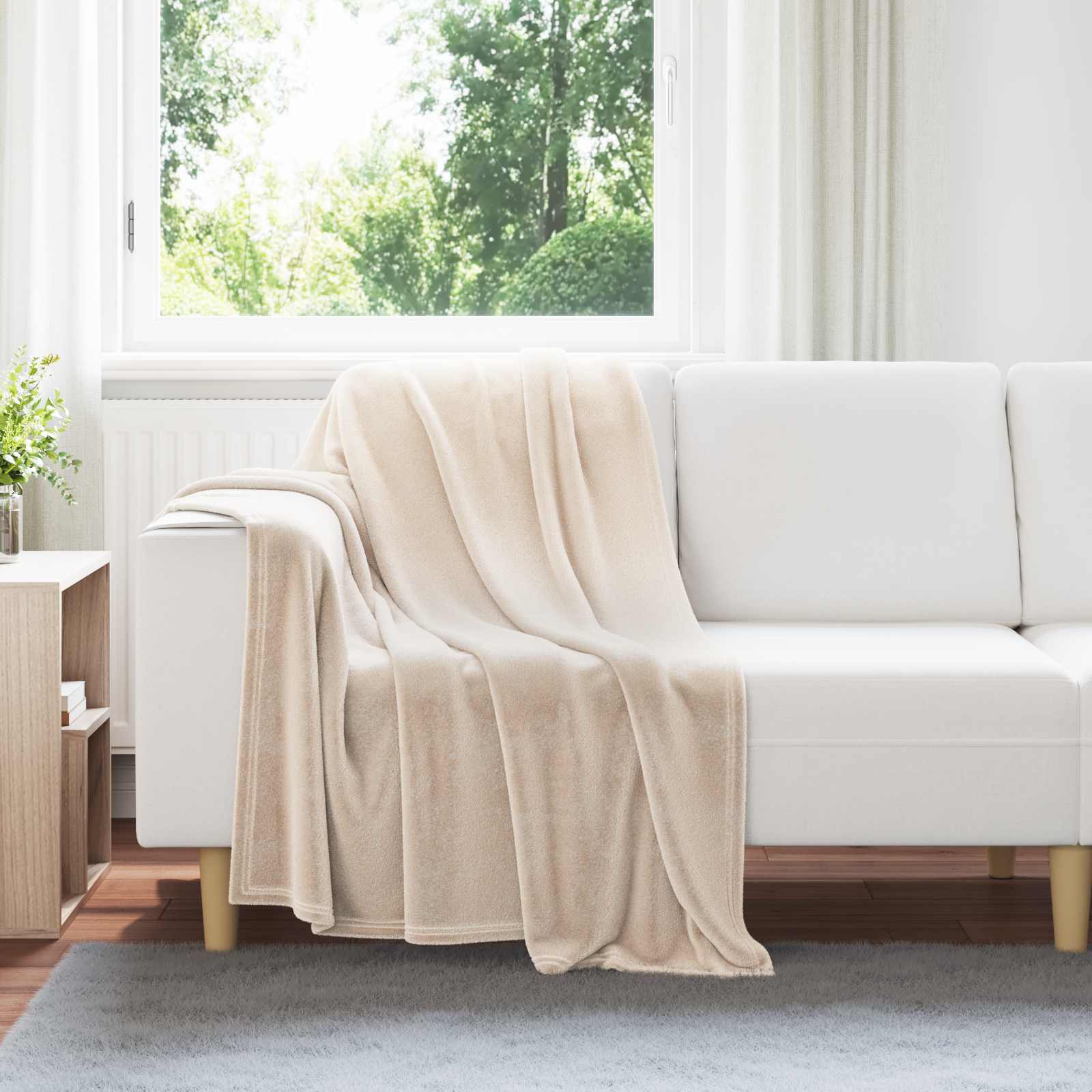 vidaXL Throw Blankets 6 pcs Beige 130 x 150 cm 2.98 kg Fleece 1