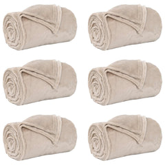 vidaXL Throw Blankets 6 pcs Beige 130 x 150 cm 2.98 kg Fleece 2