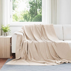 Throw Blankets 240 x 220 cm 8.24 kg Fleece 6 pcs Beige