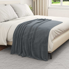 vidaXL Throw Blankets 6 pcs Dark Grey 130 x 150 cm 3.04 kg Fleece 3