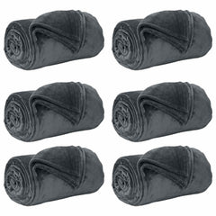 vidaXL Throw Blankets 6 pcs Dark Grey 130 x 150 cm 3.04 kg Fleece 2