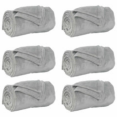 vidaXL Throw Blankets 6 pcs Grey 130 x 150 cm 3.04 kg Fleece 2