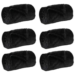vidaXL Throw Blankets 6 pcs Black 130 x 150 cm 3.04 kg Fleece 2