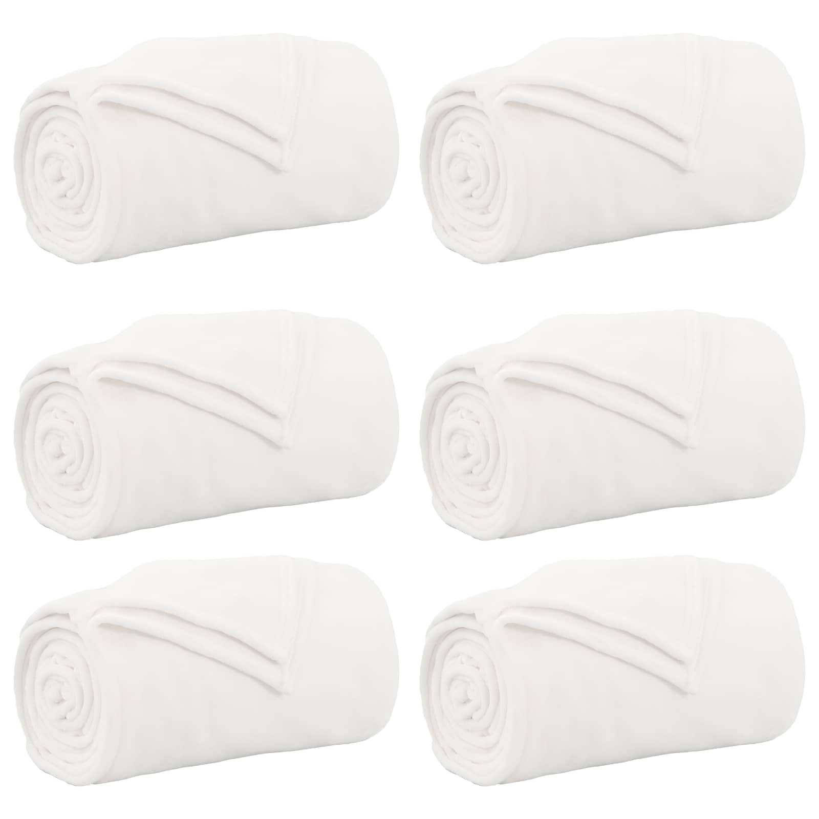 vidaXL Throw Blankets 6 pcs White 130 x 150 cm 3.04 kg Fleece 2