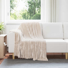 vidaXL Throw Blanket Beige 150 x 130 cm 0.45 kg Fleece 1