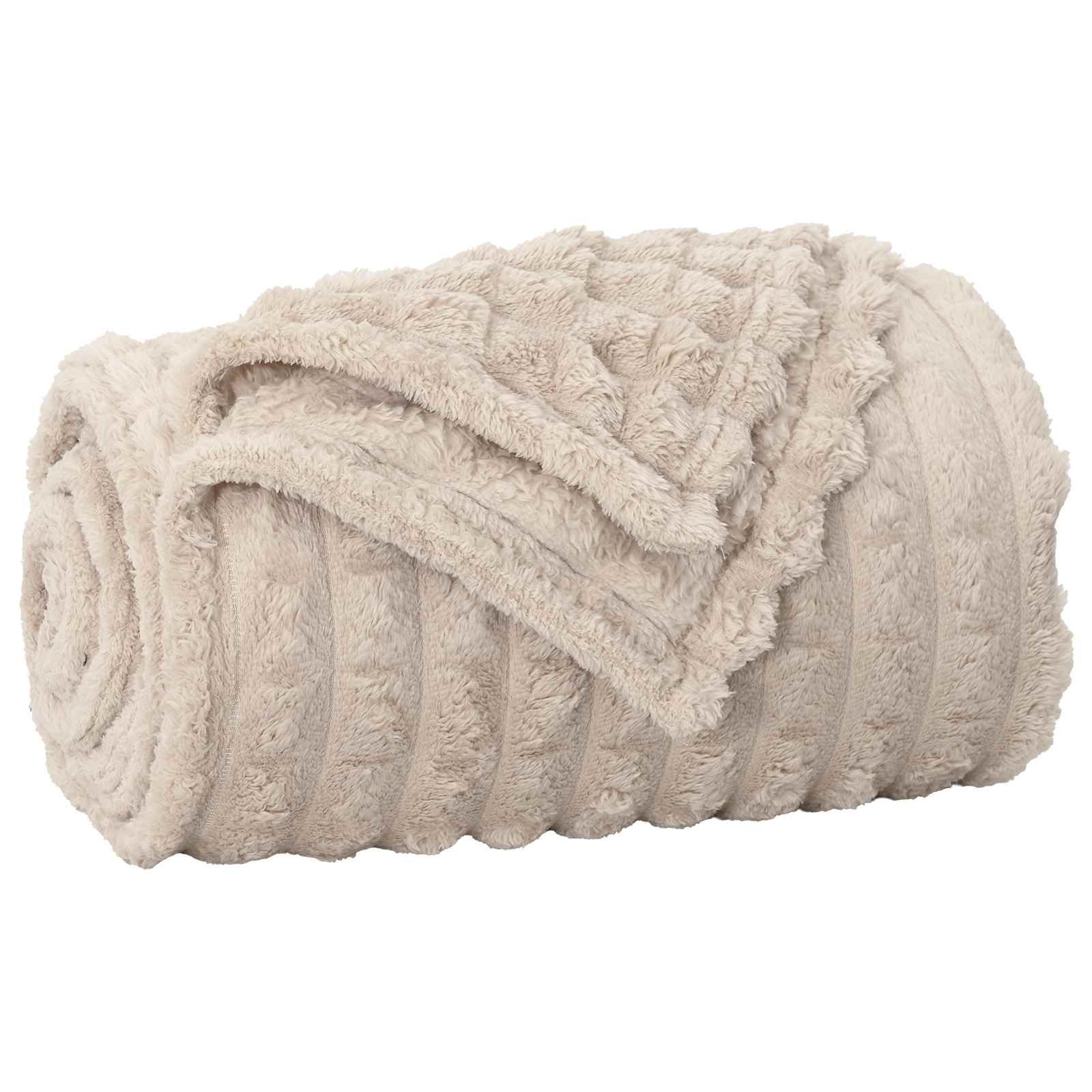 vidaXL Throw Blanket Beige 150 x 130 cm 0.45 kg Fleece 2