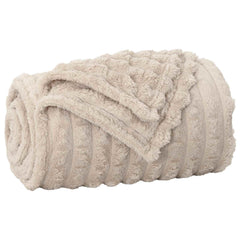 vidaXL Throw Blanket Beige 150 x 130 cm 0.45 kg Fleece 2