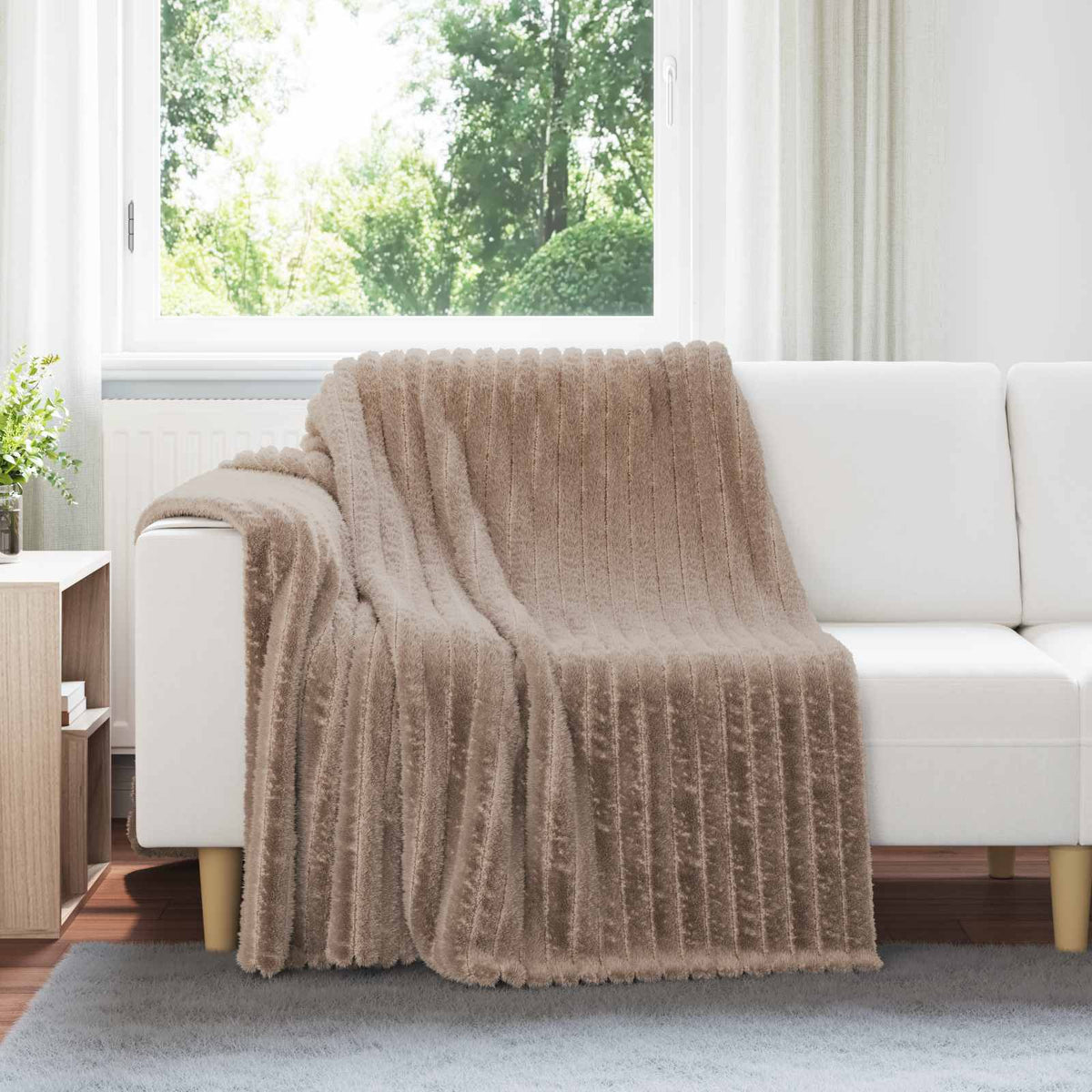 vidaXL Throw Blanket Camel 200 x 150 cm 0.8 kg Fleece 1