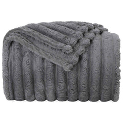 vidaXL Throw Blanket Dark Grey 240 x 220 cm 1.36 kg Fleece 4