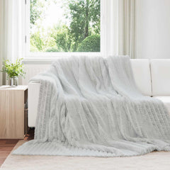 vidaXL Throw Blanket Grey 240 x 220 cm 1.36 kg Fleece 1
