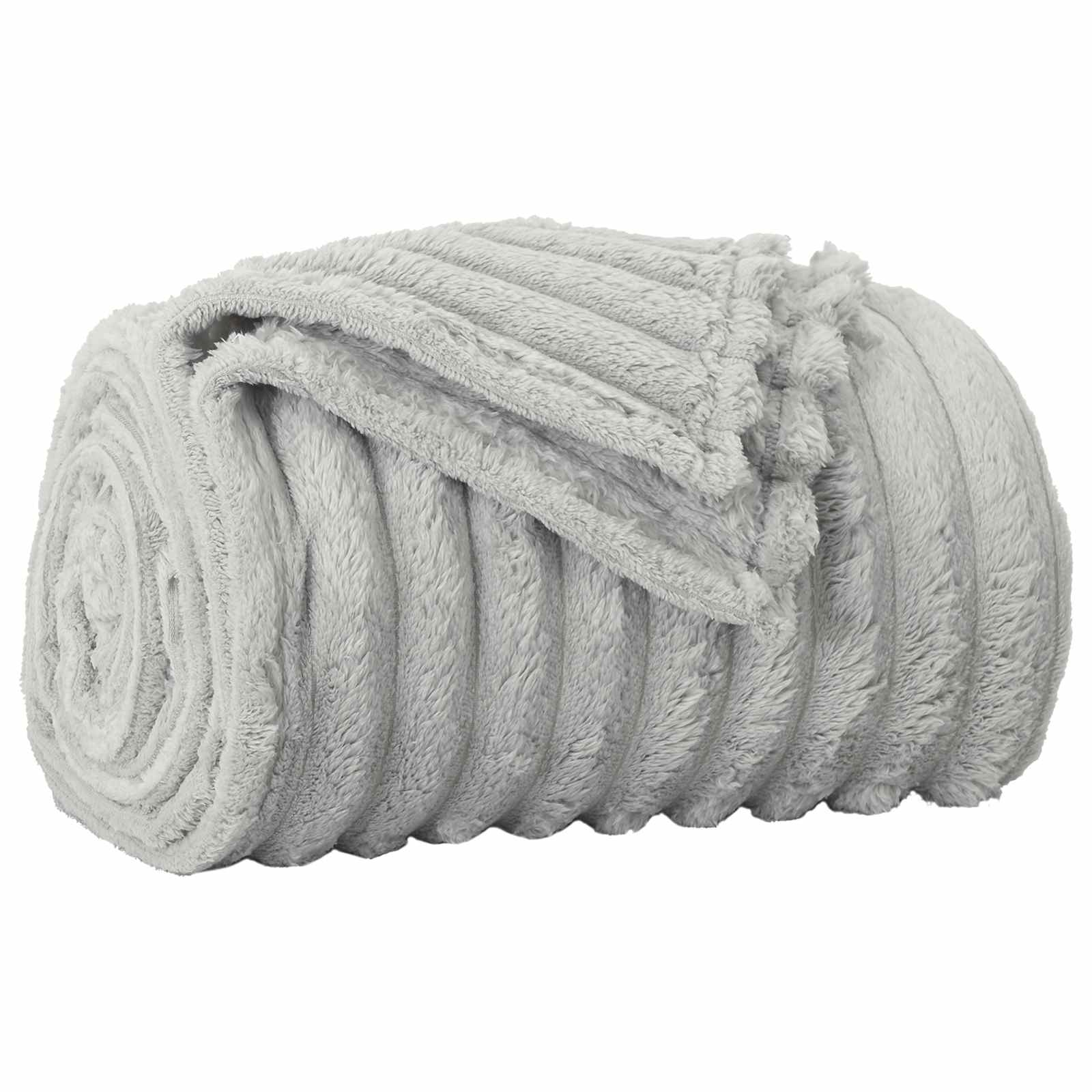 vidaXL Throw Blanket Grey 240 x 220 cm 1.36 kg Fleece 2