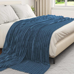 vidaXL Throw Blanket Navy Blue 270 x 240 cm 1.77 kg Fleece 3