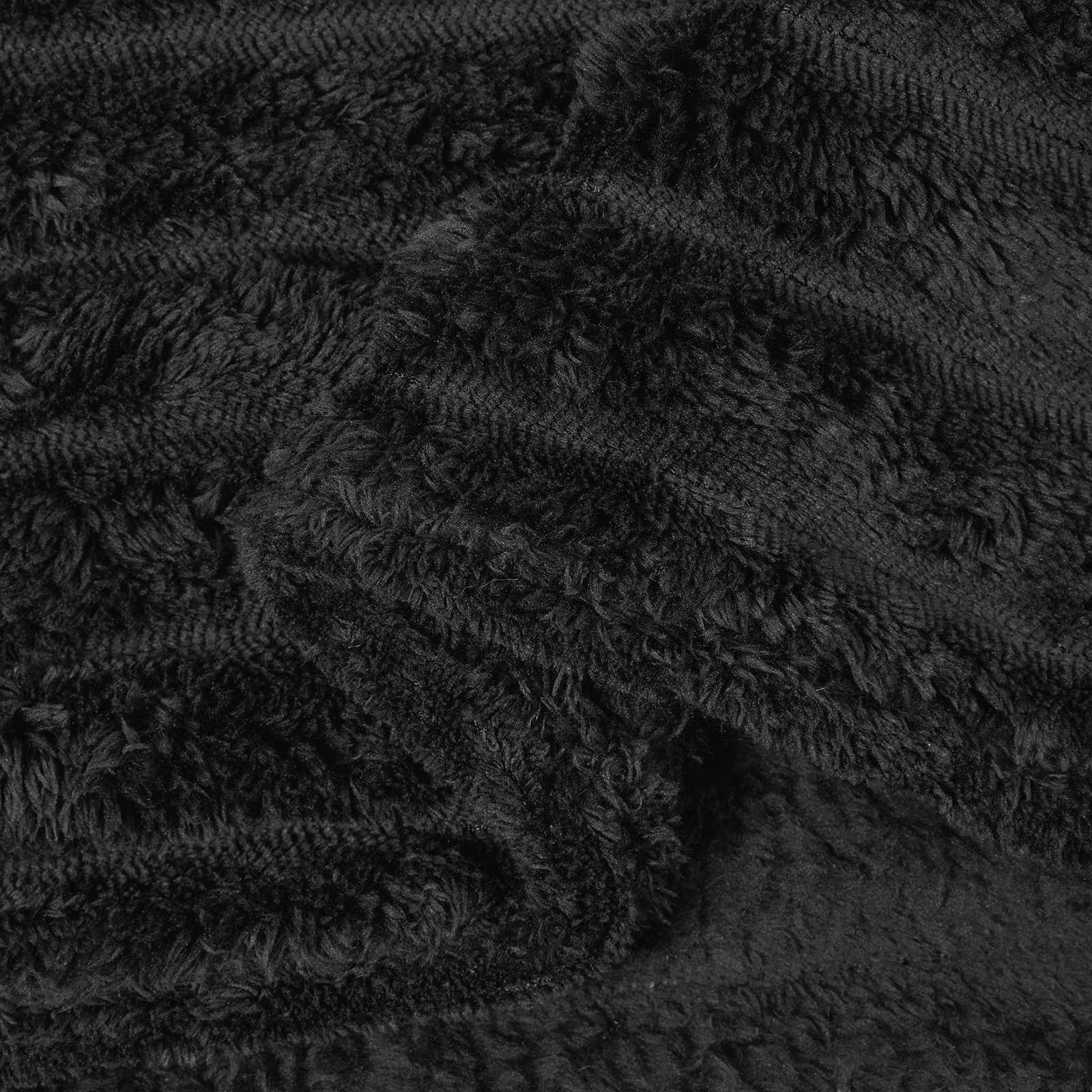 vidaXL Throw Blanket Black 240 x 220 cm 1.36 kg Fleece 6