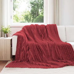 vidaXL Throw Blanket Bordeaux Red 240 x 220 cm 1.66 kg Fleece 1