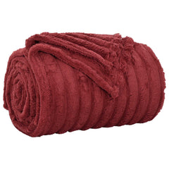 vidaXL Throw Blanket Bordeaux Red 240 x 220 cm 1.66 kg Fleece 2