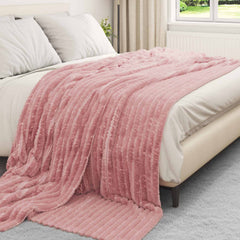 vidaXL Throw Blanket Pink 240 x 220 cm 1.37 kg Fleece 3