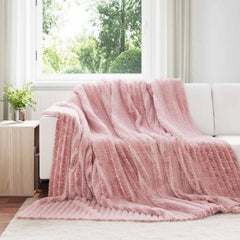 vidaXL Throw Blanket Pink 270 x 240 cm 1.38 kg Fleece 1