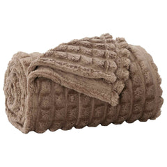 vidaXL Throw Blanket Camel 240 x 220 cm 1.37 kg Fleece 2