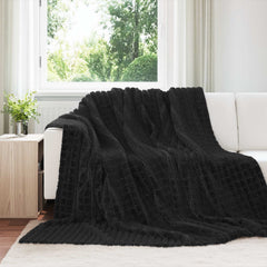 vidaXL Throw Blanket Black 240 x 220 cm 1.47 kg Fleece 1