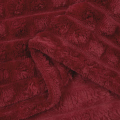 vidaXL Throw Blanket Bordeaux Red 270 x 240 cm 1.69 kg Fleece 6