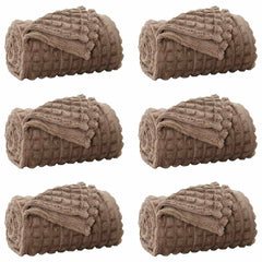 vidaXL Throw Blankets 6 pcs Camel 150 x 130 cm 2.75 kg Fleece 2