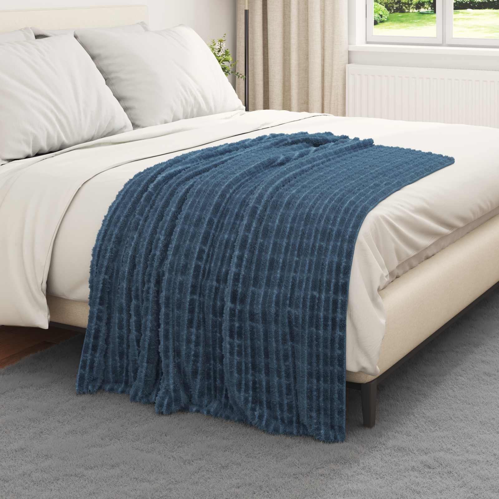 vidaXL Throw Blankets 6 pcs Navy Blue 150 x 130 cm 2.75 kg Fleece 3