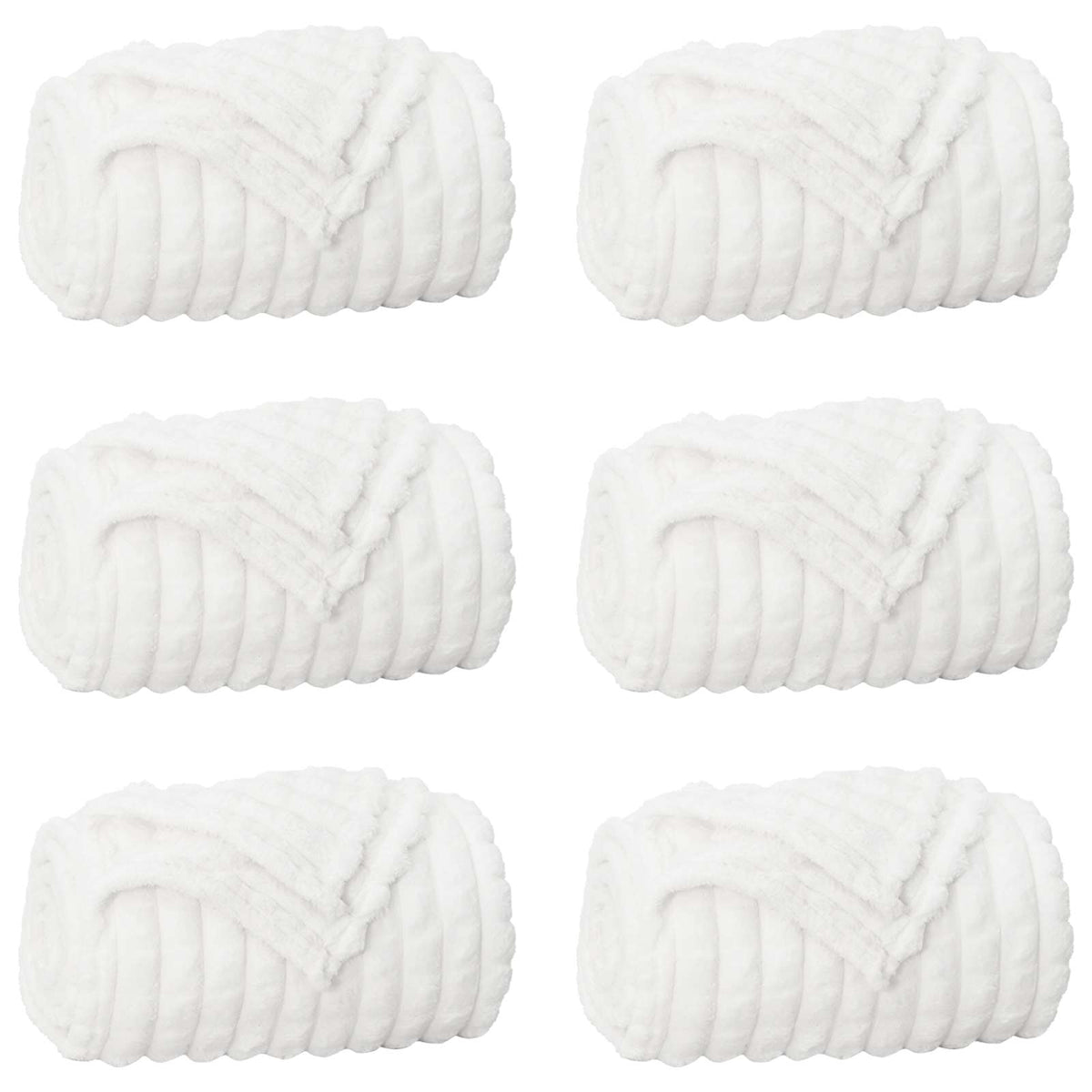 Throw Blankets Fleece White