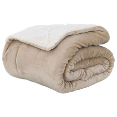 vidaXL Throw Blanket Beige 130 x 150 cm 1 kg Fleece 2