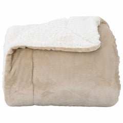 vidaXL Throw Blanket Beige 130 x 150 cm 1 kg Fleece 4
