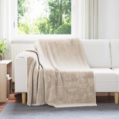 vidaXL Throw Blanket Beige 150 x 200 cm 1.64 kg Fleece 1