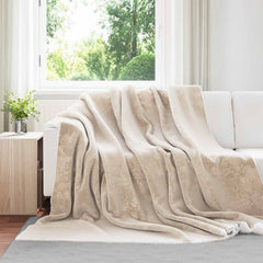 Throw Blanket 240 x 220 cm 2.67 kg Fleece Beige