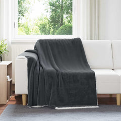 vidaXL Throw Blanket Dark Grey 150 x 200 cm 1.64 kg Fleece 1