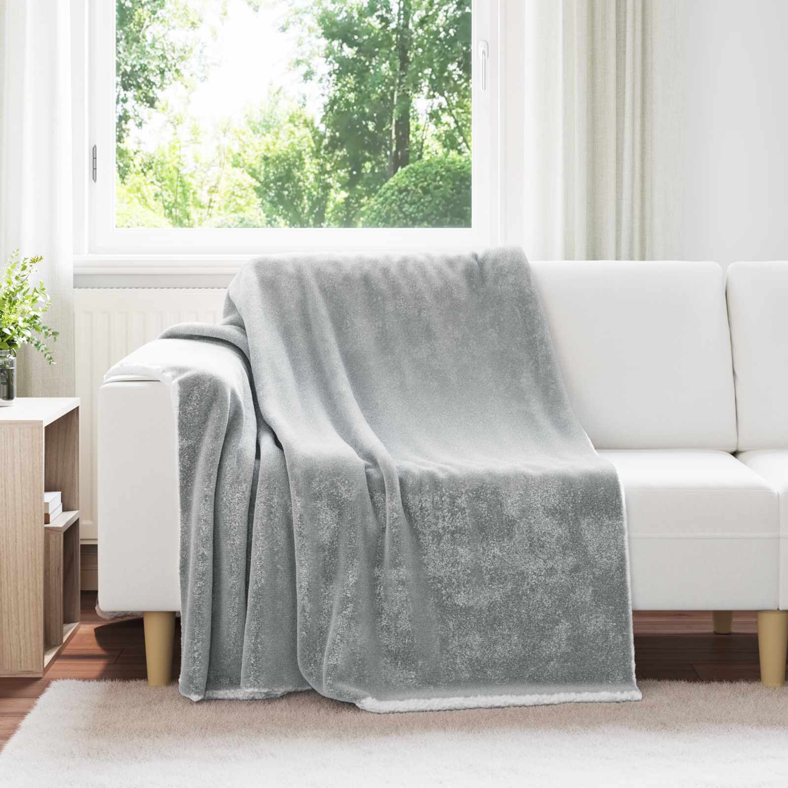vidaXL Throw Blanket Grey 150 x 200 cm 1.64 kg Fleece 1