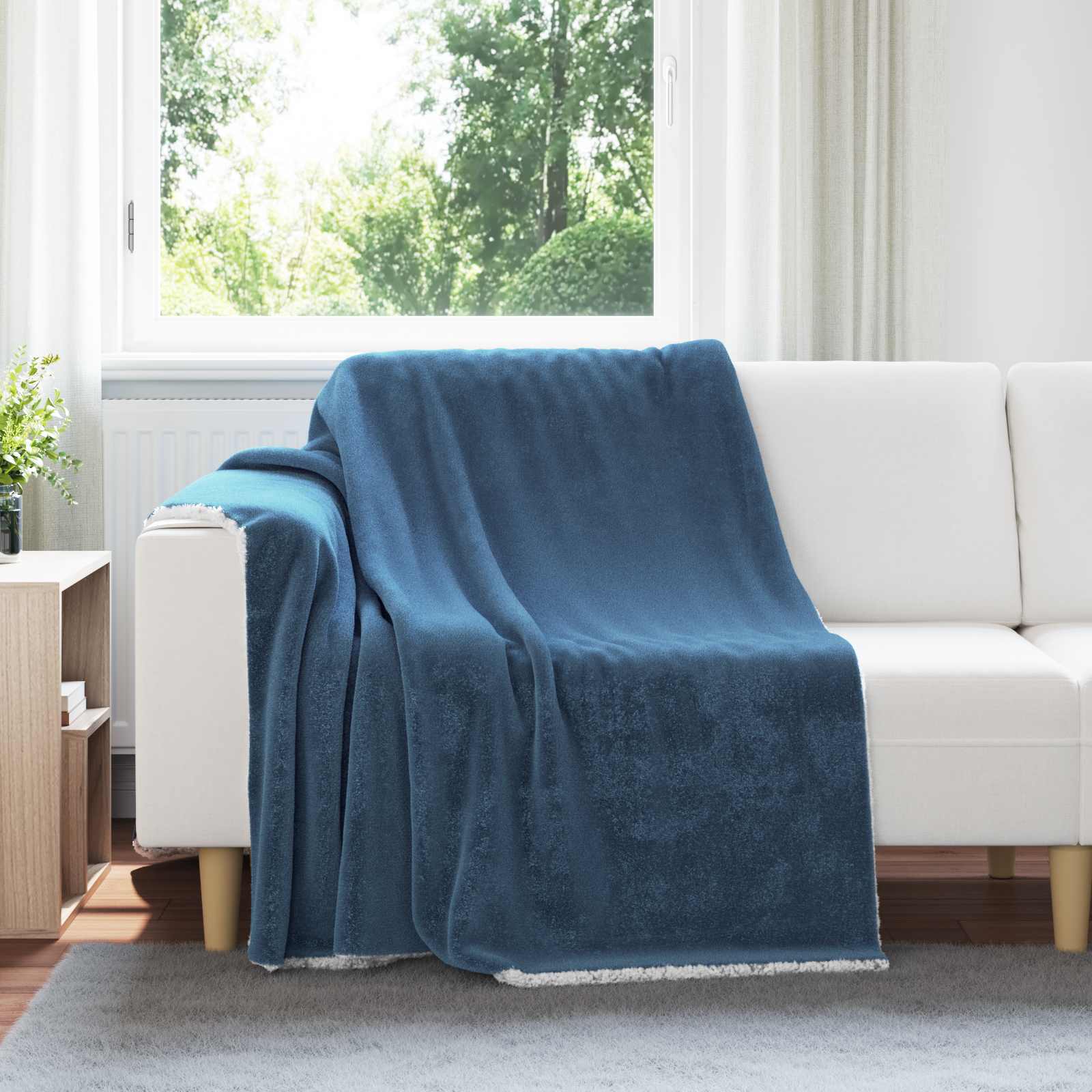 vidaXL Throw Blanket Navy Blue 150 x 200 cm 1.64 kg Fleece 1