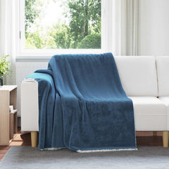 vidaXL Throw Blanket Navy Blue 150 x 200 cm 1.64 kg Fleece 1
