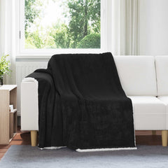 vidaXL Throw Blanket Black 150 x 200 cm 1.64 kg Fleece 1
